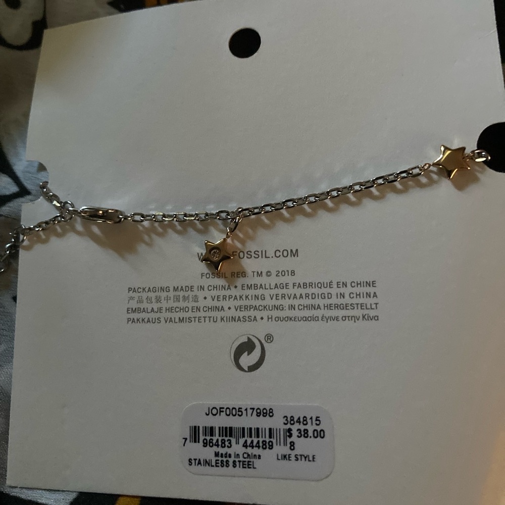 New! Fossil stainless steel bracelet!